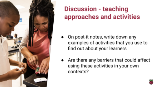 An example of a collaborative activity from a teacher-focused workshop around culturally relevant pedagogy.
