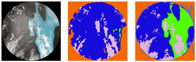 Three images showing how two image classifier machine learning models perform in comparison.