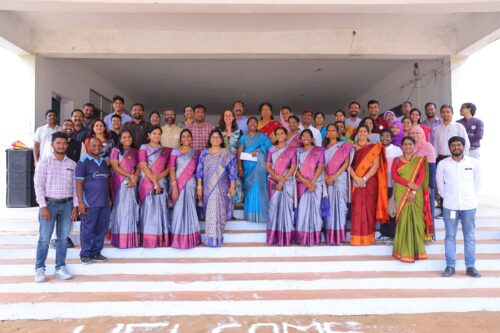 The group of people from the Raspberry Pi Foundation and TSWREIS at the Coding Academy in Telangana.