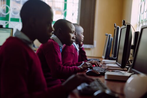 Learners in a classroom in Kenya.