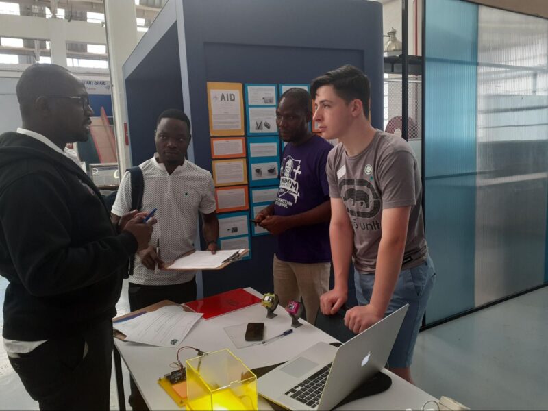 A young tech creator with his hardware project at Coolest Projects South Africa 2023.