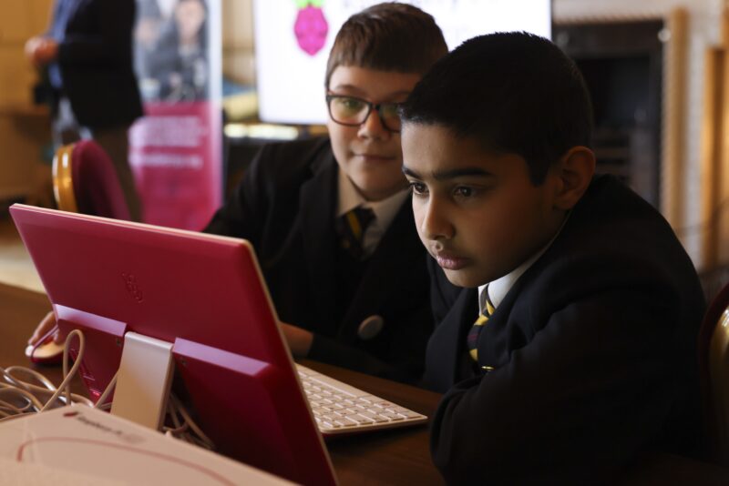 Learners at a Code Club taking place at Number Ten Downing Street.