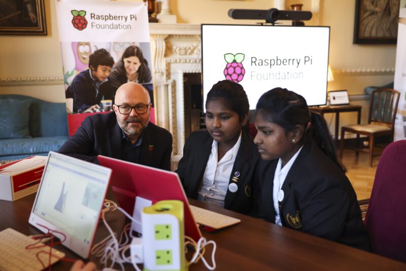 Learners at a Code Club taking place at Number Ten Downing Street.