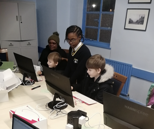 Young learners in a coding club. 