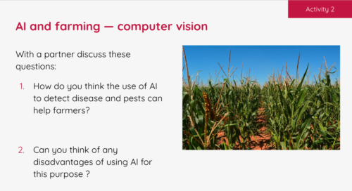 An AI classroom discussion activity.