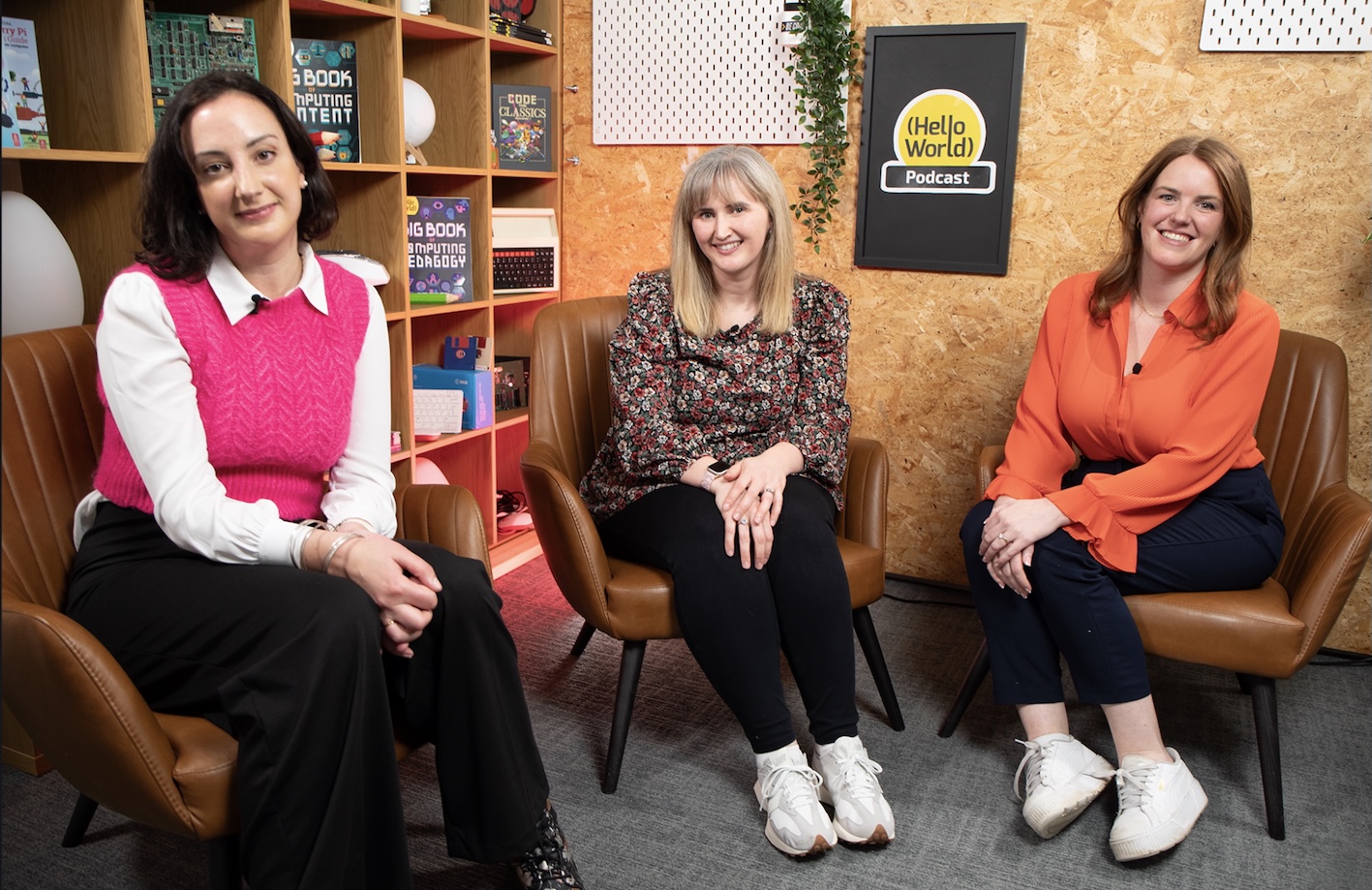 Photo from the Hello World podcast, ‘How can we empower girls in computing