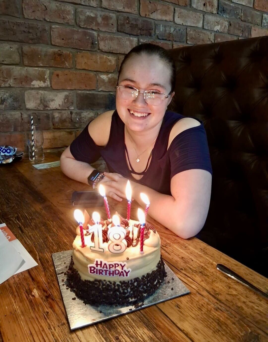 Isabelle celebrating her 18th birthday.