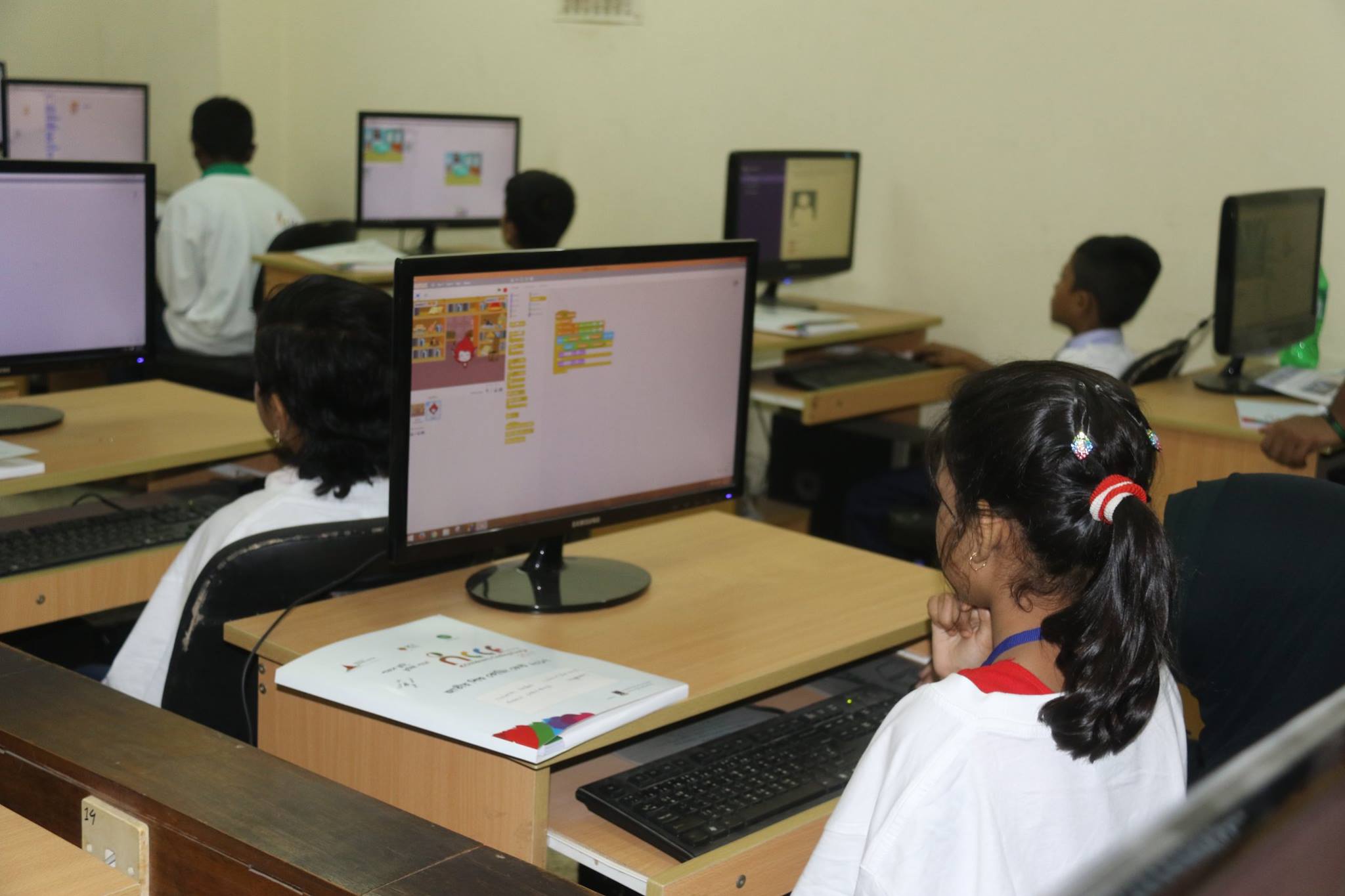 Students at Code Club Bangladesh.