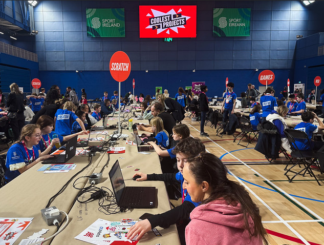 Young creators at the Coolest Projects Ireland 2025 event.