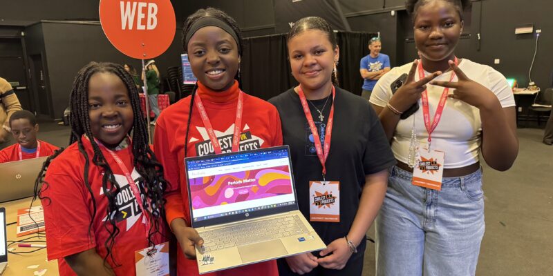 Inspiring young innovators from Belfast — Michelle, 15, Inilouwa, 18, Jedidiah, 14 — and Irioluwa, 11