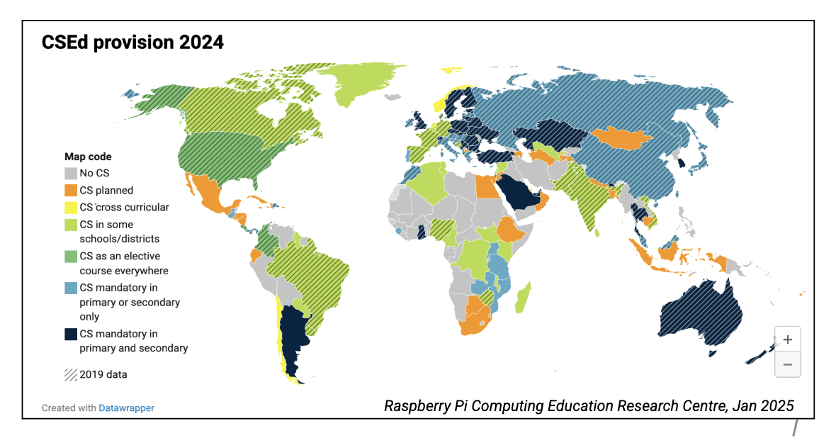 Computing education in countries around the world