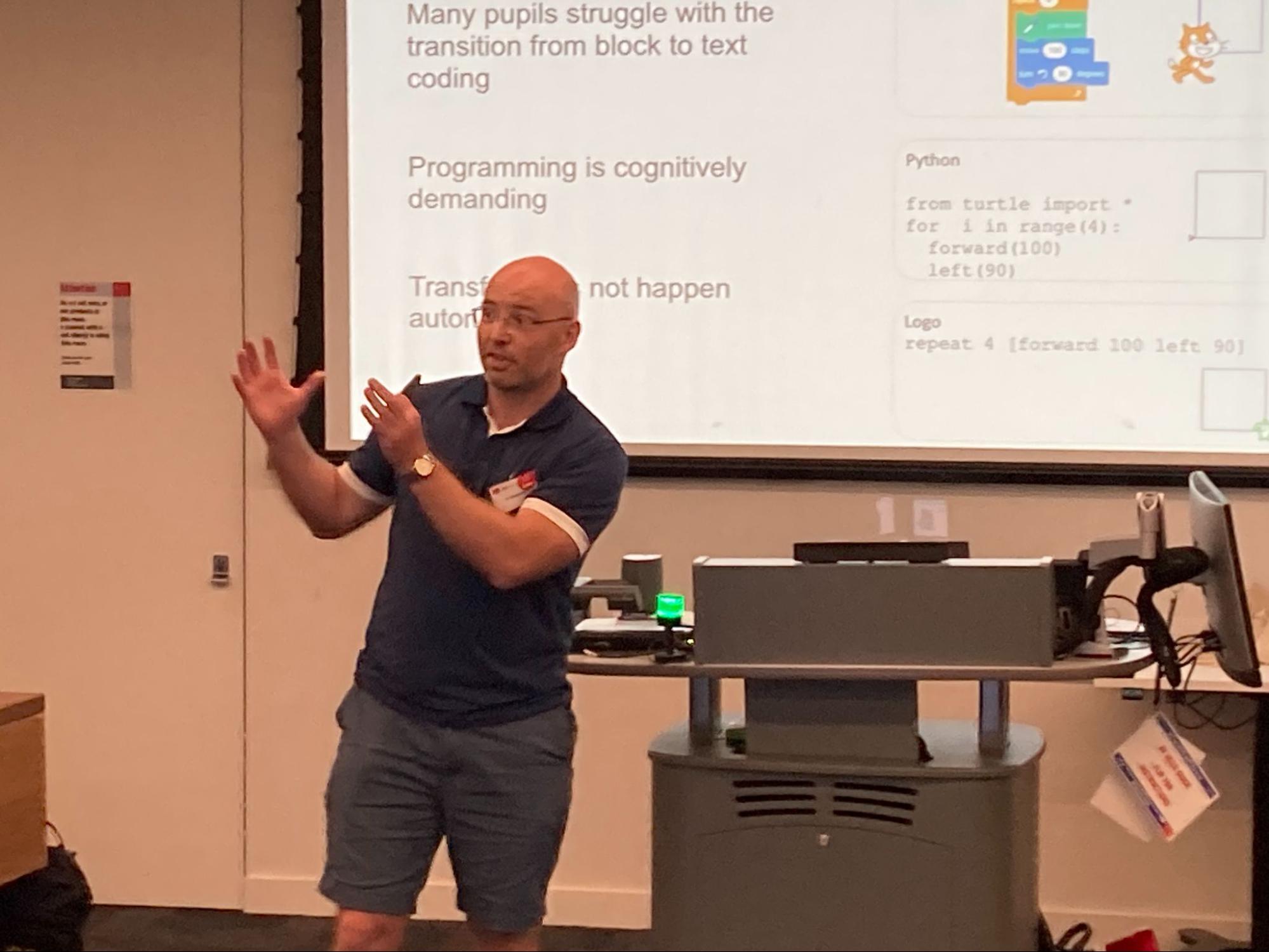 TICE participant Will Grey presenting at the KCL-CAS Conference in July 2025