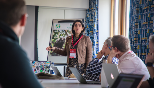 Educator presenting in a classroom.
