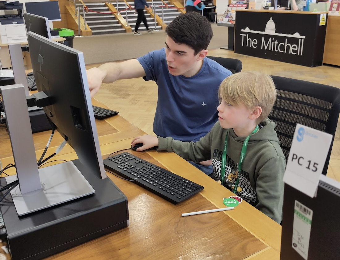 Young learner at a Code Club 