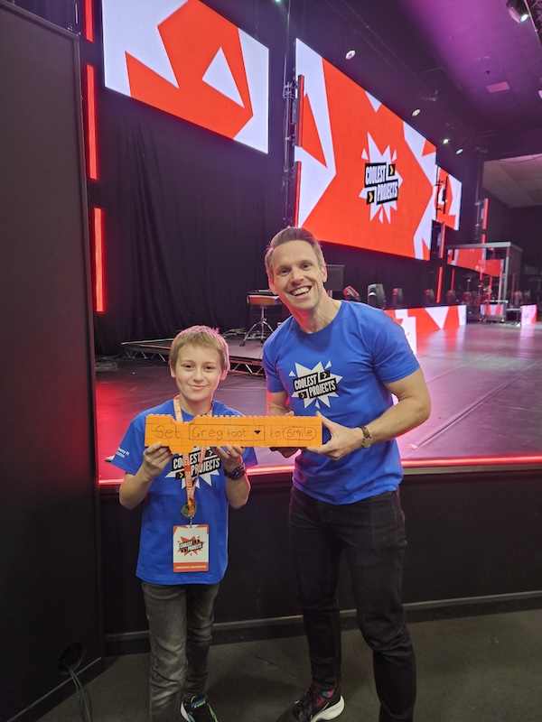 Seth at Coolest Projects UK with Greg Foot