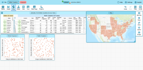 A graphic showing the CODAP tool for data visualisation and analysis.