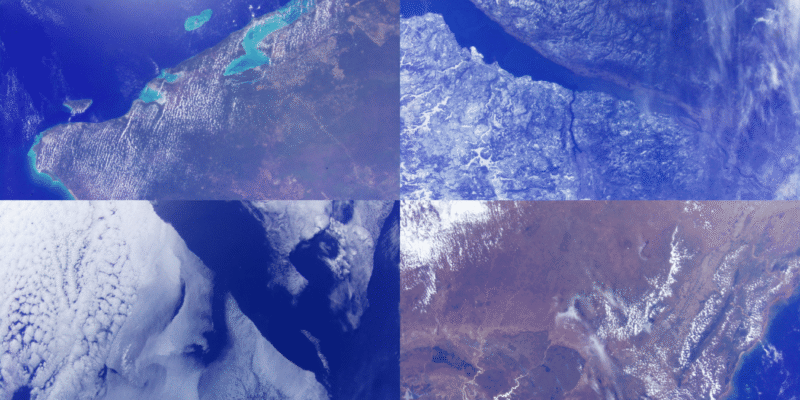 Photos of Earth’s surface captured by Astro Pi cameras on board the ISS.