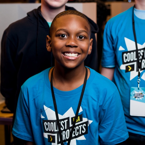 A maker at a Coolest Projects event