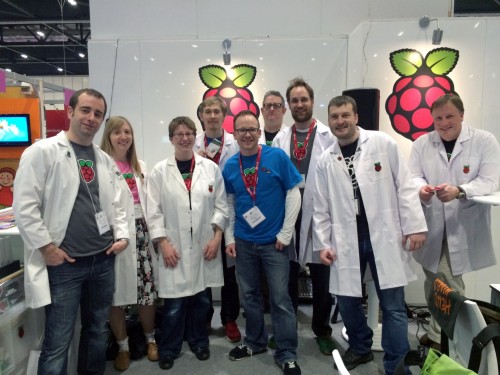 Ready for action: the education team plus James Robinson (leftest), Martin O'Hanlon (bluest) and Sam Aaron (tallest).