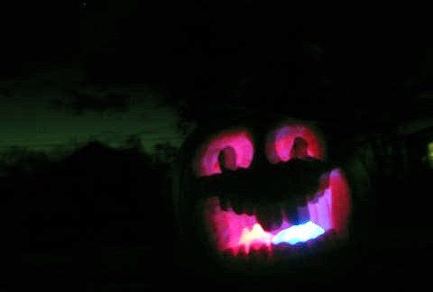 LED-lit pumpkin