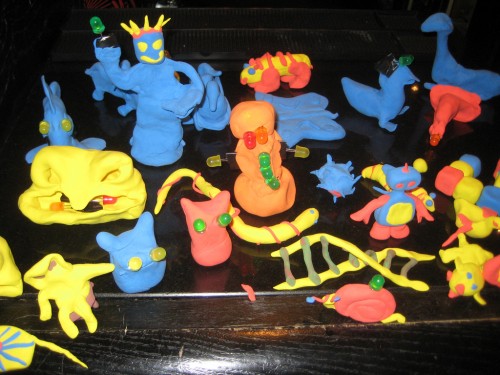 Light-up play dough models at Maker Faire UK 2009