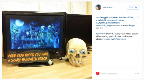 Spooky Halloween skull by Perranporth Code Club