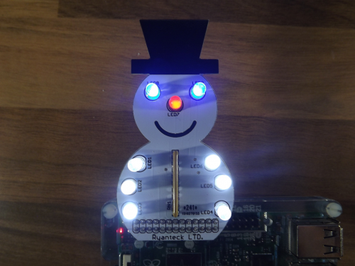 Prototype of SnowPi, the GPIO snowman for Raspberry Pi