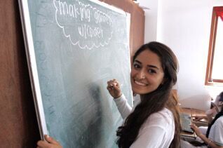 Sonia Uppal sets up for a Google Coder workshop