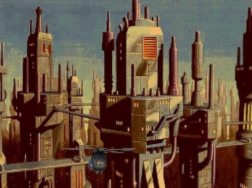 A cyber-punk dystopia Beneath a Steel Sky.