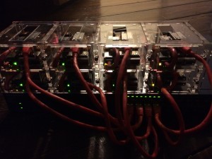 The Pi Rack under construction and testing