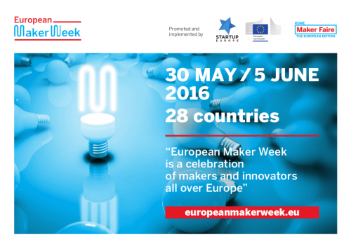 European Maker Week banner: "a celebration of makers and innovators all over Europe"