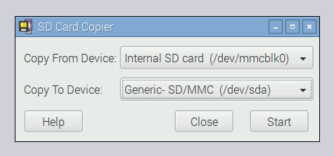 SD Card Copier window, image credit raspberrypi.org, usb boot