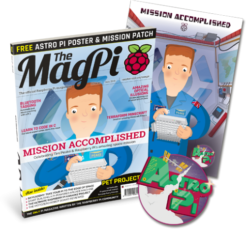 Get your free poster and mission patch exclusively in the print edition of The MagPi 47!