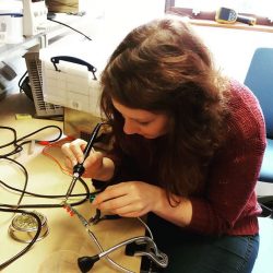 Steph learns to solder