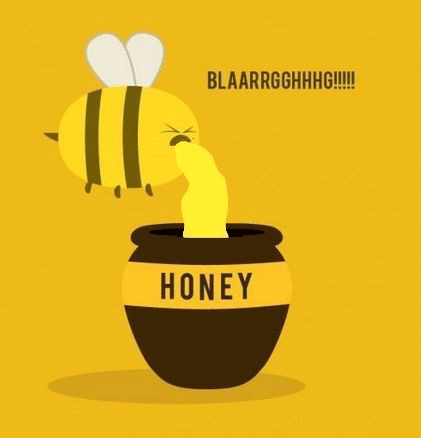 Bee making honey