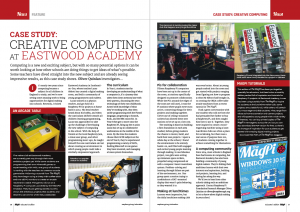 Case study page from MagPi about Eastwood Academy