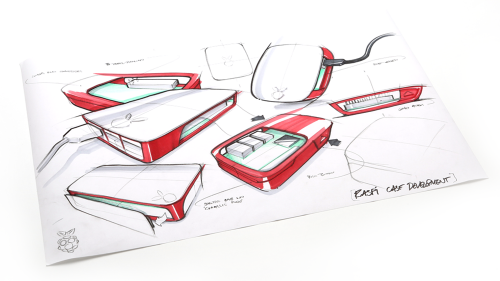Raspberry Pi case design sketches