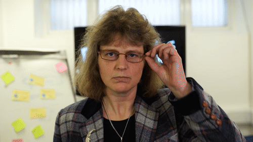 Dr Lucy Rogers having fun judging Pioneers Winners