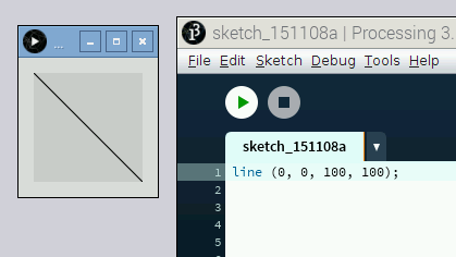 Screenshot of Processing environment